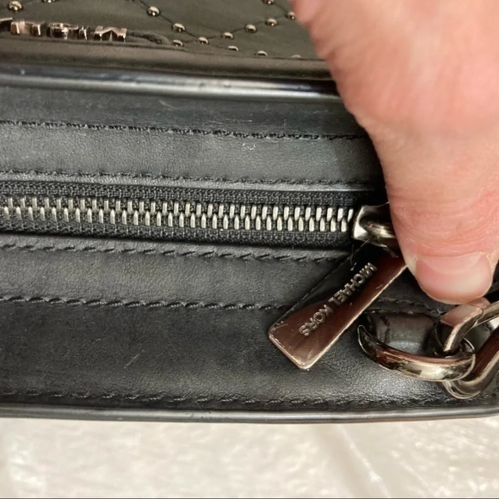 Michael kors black leather studded  Selma bag
